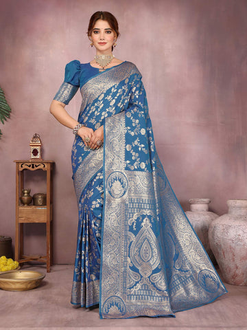 Varanga Women Banarasi Saree With Blouse Piece